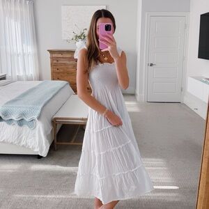 Hill House White Midi Dress